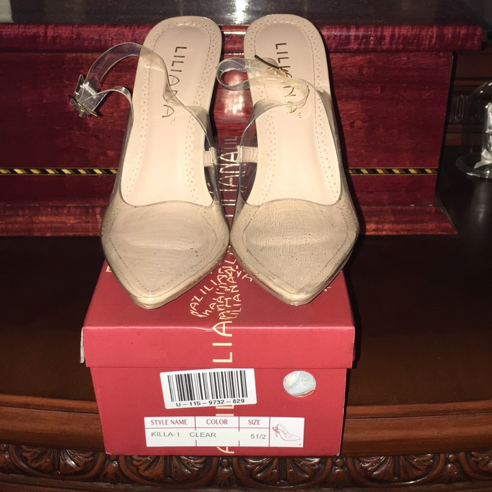 Liliana Killa Strappy Lucite Clear Sz 5.5